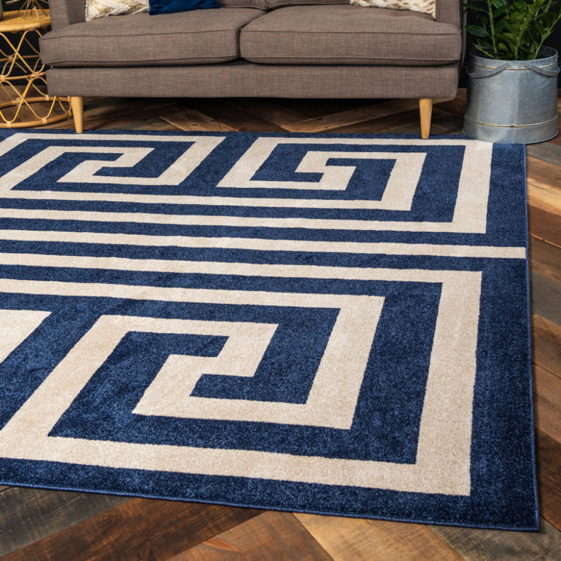 Why Buy An Blue Geometric Rug La Repera